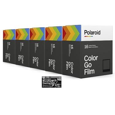 Imagem de Polaroid Originals Go Instant Color Film Moldura preta para a câmera Polaroid GO - 5 pacotes duplos com pano (80 fotos)