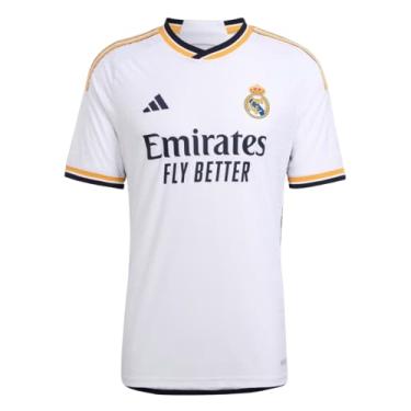 Imagem de adidas Camiseta masculina de futebol Real Madrid 23/24 autêntica para casa - Uma combinação lendária de estilo e conforto, Branco, XG
