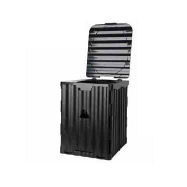 Imagem de JUSHZ Sanita de campismo portátil para adultos sacos sanitários portáteis balde para casa interior para carro cabeceira de idosos banco portátil carro dobrável (preto, 29 x 34,5 x 37 cm)