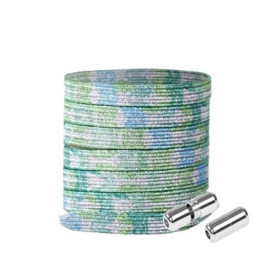 Imagem de Elastic Locking ShoeLace Metal Lock Shoe Laces Women No Tie Shoes Lace Kids Adult Unisex Sneakers Laces Strings (Color : Green)