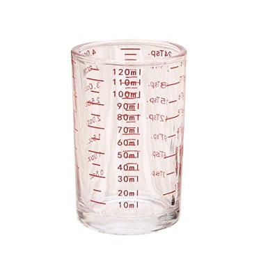Imagem de Copo de medição 113.4 g/120 ml líquido pesado alto copo de vidro expresso linha preta (vermelho)
