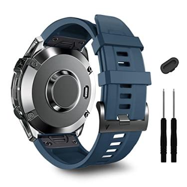Imagem de ZPJPPLX Pulseira de silicone de ajuste rápido de 22 mm compatível com Garmin Fenix 8 AMOLED 47 mm/7 Pro/7/6 Pro/6/5 Plus/5, pulseiras esportivas de substituição para Fenix E/Forerunner