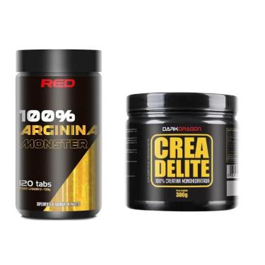Imagem de Kit 100% Arginina Red Series 120Tabs + Creatina Pura 300g Dark Dragon-Unissex