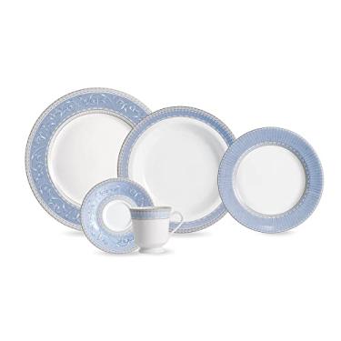 Imagem de Serviço de Jantar e Chá 30 Peças em Porcelana, Modelo Redondo Itamaraty, Decoração Diva...
