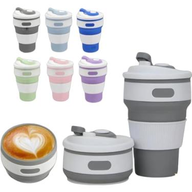 Imagem de Copo Retrátil Dobrável C/ Tampa Silicone 350ml