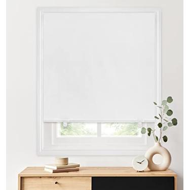 Imagem de Persianas de rolô LazBlinds 100% blackout, não requer ferramentas nem perfuração, sem cordas, para janelas, isolamento térmico e proteção UV, privacidade para o quarto (122 x 183 cm, branco)