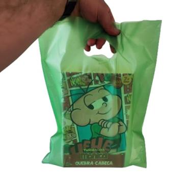 Imagem de 100 SACOLAS PLASTICA BOCA DE PALHAÇO 30X40X0,08 TRANSPARENTE 1°LINHA (VERDE)