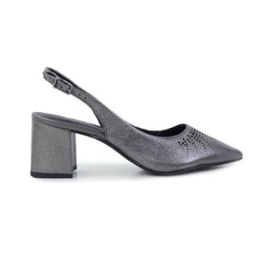 Imagem de Sapato Feminino Bottero Couro Metal Cinza Pewter - 3549-Feminino