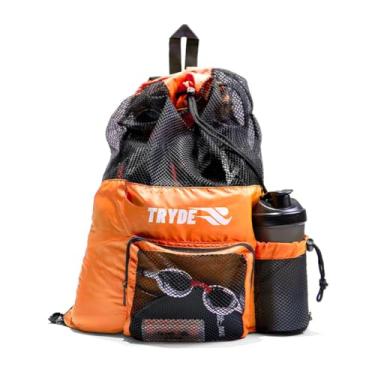 Imagem de Mochila sacola laranja 40L Tryde Transporte Molhados para natação ou outros esportes
