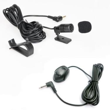 Imagem de CCeCCe Pacote com 2 microfones de carro de 3,5 mm, microfone de substituição, entrada de voz, microfone externo para Pioneer Kenwood Boss JVC Sony, unidade de cabeça de veículo estéreo, áudio e DVD