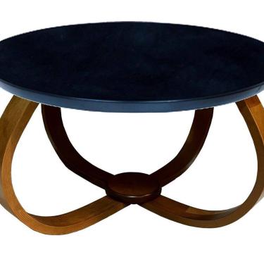 Imagem de Mesa De Centro Bella 70x40 PÉ Cebola Vidro Preto/Mel