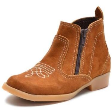 Imagem de Bota Infantil Botina Nobuck Com Zíper Lateral Cowboy-Masculino