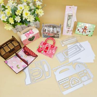 Imagem de Alinacutle Porta-cartões/Baú do Tesouro/Protetor Labial, Corte de Metal, 9 Bolhas de Plástico e 3 Fitas Adesivas para Embalagem de Presente Porta-Dinheiro, Bálsamo Labial, Porta-Bolhas, Papel