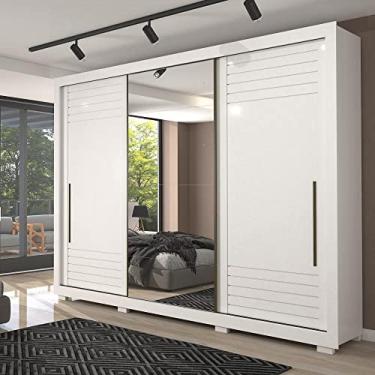 Imagem de Roupeiro Vitoria 3 Portas Slide - 100% Mdf - Com Espelho - Branco - Panan
