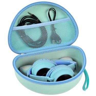 Imagem de Capa de fone de ouvido para Riwbox CT-7 rosa/para Jack CT-7S Cat Green 3,5 mm/para iClever IC-HS01/para Picun/para FosPower Bluetooth sem fio fones de ouvido supra-auriculares para crianças - apenas caixa verde, verde