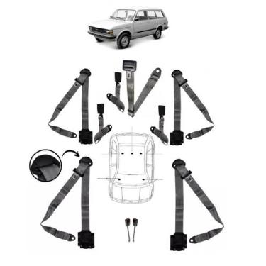 Imagem de Kit cinto de segurança COMPLETO RETRÁTIL para FIAT PANORAMA + fechos -