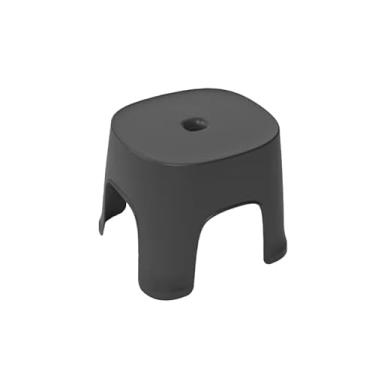 Imagem de XINCHANG Banco de plástico para adultos, grande (26 x 23 x 24 cm) e pequeno (20,5 x 19,5 x 16 cm), preto, assento de PVC, estilo moderno