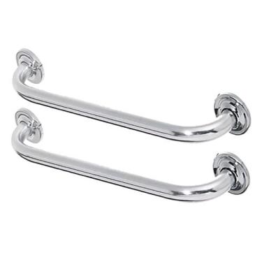 Imagem de Alça Apoio Banheiro Kit 2 uni Inox Idoso Cadeirante Acessibilidade Def