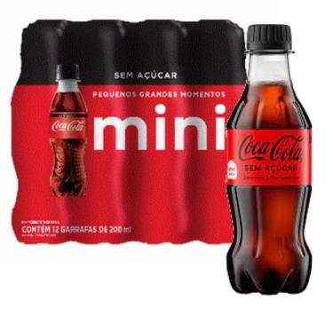 Imagem de Refrigerante Coca Cola Sem Acucar Pet 200Ml (12 Unidades) - Coca-cola