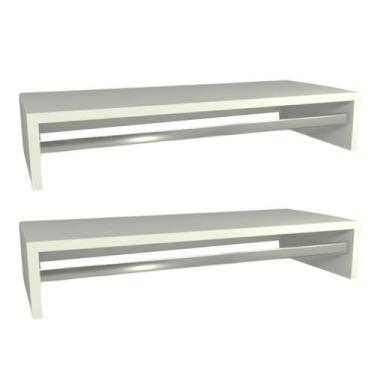 Imagem de Kit 2 Cabideiros de parede suspenso 60x25x11,5 Branco - Móveis Novo Es