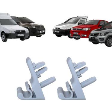 Imagem de Par Grampo Suporte Presilha Quebra Sol Fiat Fiorino Mobi Palio Strada 