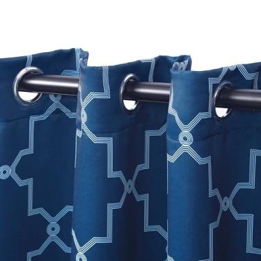 Imagem de SUPERIOR Cortinas blackout de 2 painéis de treliça imperial (52 x 108) - azul marinho
