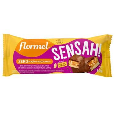 Imagem de Chocolate Flormel Sensah! Amendoim com Caramelo e Chocolate Branco Zer
