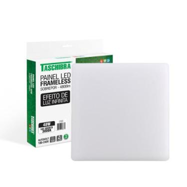 Imagem de Painel de Led Taschibra Frameless Quadrado Sobrepor 48W Bivolt, 3000K 