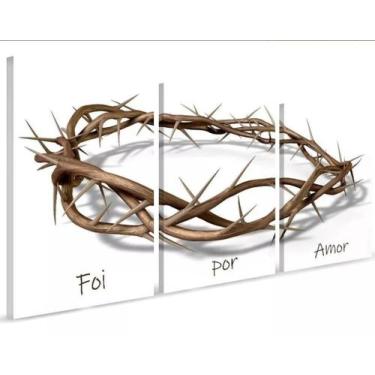 Imagem de Quadros Decorativos Mdf Foi Por Amor - Coroa Espinho Jesus - X4adesivo