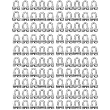 Imagem de Kit Clips Grampo Para Cabo de Aço 3/16'' 1,0002 (Com 100 Unidades) - N