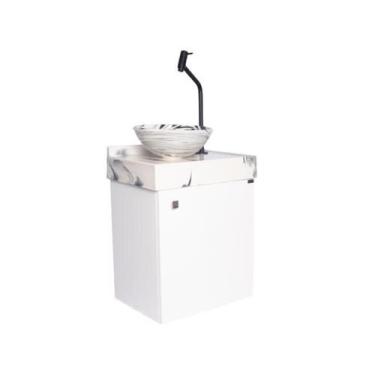 Imagem de Gabinete Banheiro 1 Porta Branco Ártico - Du'Arte Marcenaria, Sobrepos