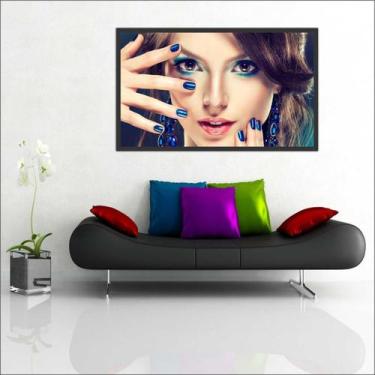 Imagem de Quadro Decorativo Maquiagem Salão De Beleza Fashion Hair Com Moldura 1