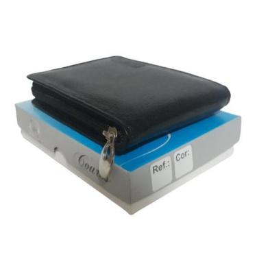 Imagem de Carteira Masculina de couro masculina ziper porta cartão documentos - 