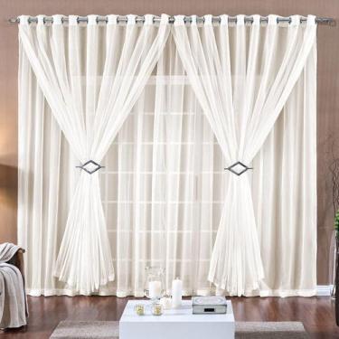 Imagem de Cortina para Varão Paula 4,00 Metros x 2,80 Metros Alt Tecido Voal - P