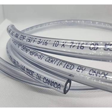 Imagem de Fermtech 50 pés - 3/16" ID (5 mm) 7/16" OD (11 mm) NSF 51 tubos de vinil certificado seguro para alimentos Tubo multiuso para linha de cerveja, Kegerator, fabricação de vinho, aquaponia, mangueira de ar.