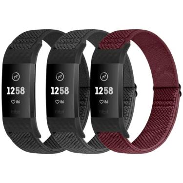 Imagem de Puhuite Pulseiras de substituição compatíveis com Fitbit Charge 2 para mulheres e homens, edição clássica e especial ajustáveis de nylon elástico para Fitbit Charge 2