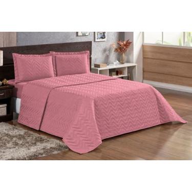Imagem de Kit colcha cobre Leito Pratic Casal Queen 3 Peças - HP enxovais, Rosé