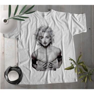 Imagem de Camiseta Madonna Cantora Camisa Unissex - SEMPRENALUTA, Branco, M