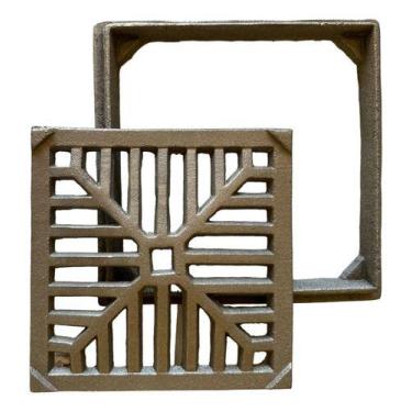 Imagem de Ralo De Ferro Pintavel  10cm X 10cm C/caixilho 6 Unidades - BASE