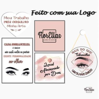 Imagem de Placa Decorativa 05unid Placas Sobrancelha/Salão Beleza/Estúdio de Bel
