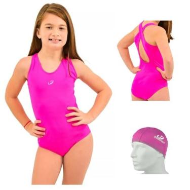 Imagem de Maiô Helanca Infantil Com Touca Natação Escolha Cor GH02JR Hammerhead,