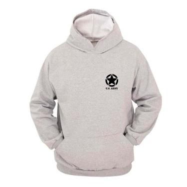 Imagem de Moletom Masculino Canguru Com Capuz Estampa Estrela - Ragor, GG, Cinza