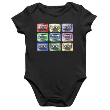 Imagem de Body Bebê Algodão 80's Cassette Tapes - Foca na Moda, Preto, P