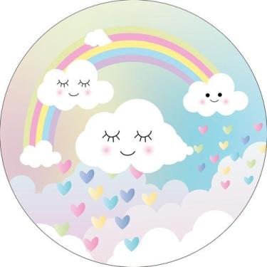Imagem de Painel De Festa Redondo 1,50x1,50 - Chuva de Amor e Corações 007 - Via