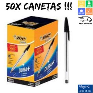 Imagem de Caneta Esferográfica Bic Cristal Dura + Preto Ponta Media 1.0mm Bic Ca