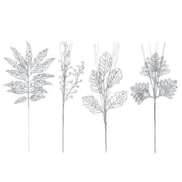 Imagem de Galhos Decoração Natalina com Gliter folhagem 30 cm 12un - Magizi, Pra