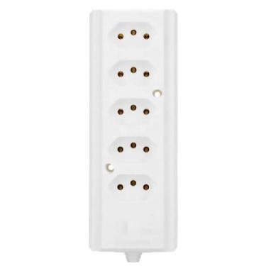 Imagem de Régua Tomada Em Barra Quintupla Branca 10a/20a Para Extensão - INTERNE