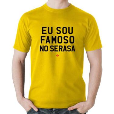 Imagem de Camiseta Algodão Eu sou famoso no Serasa - Foca na Moda, Amarelo, G