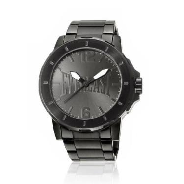 Imagem de Relógio Pulso Everlast Masculino Aço E601, Preto