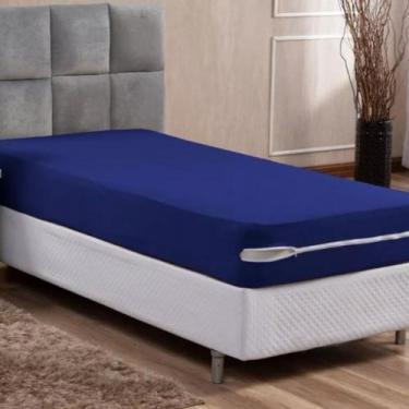 Imagem de Capa protetora p/ colchão solteiro em malha gel gramatura 90 bordados 